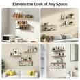 thumbnail image 3 of Cshidworld Bathroom Shelves Over Toilet with Storage Basket, 3+1 Tier Floating Shelf for Wall, Bathroom Floating Shelves with Toilet Paper Storage for Living Room Bedroom and Kitchen, Brown, 3 of 7