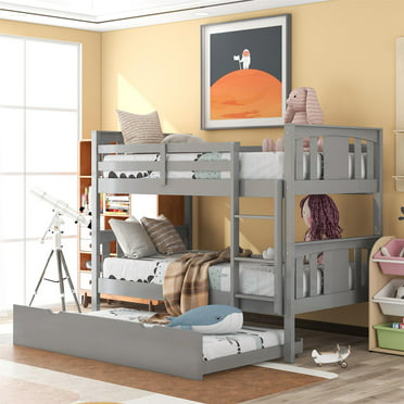 Stairs Wood Bunk Bed Frame, Maya Bunk Bed With Built In Storage