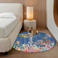 thumbnail image 2 of Turtle Coastal Round Area Rug 4Ft Washable Circle Rugs for Bedroom Dining Room, Nautical Summer Beach Coral Octopus Blue Wooden Non-Slip Carpet Floor Mats Indoor Outdoor Carpet Runner Home Decor, 2 of 8
