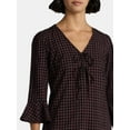 thumbnail image 4 of Time and Tru Women's Plaid Tie Front Mini Dress, Sizes XS-XXXL, 4 of 5