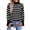 C Black, variant on DOKOTOO Pullover Sweaters for Women Casual Loose Long Sleeve Mock Neck Ribbed Jumper Sweaters Chunky Knit Baggy Fall Striped Sweater Top Size Large US12-14
