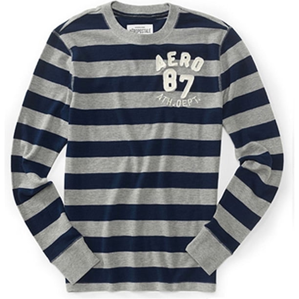 Aeropostale Aero 87 Stripe Knit Sweater para Hombre, Gris, X-Large Aeropostale Tejer