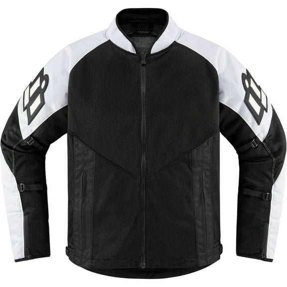 Icon Mesh AF CE Mens Textile Motorcycle Jacket White LG