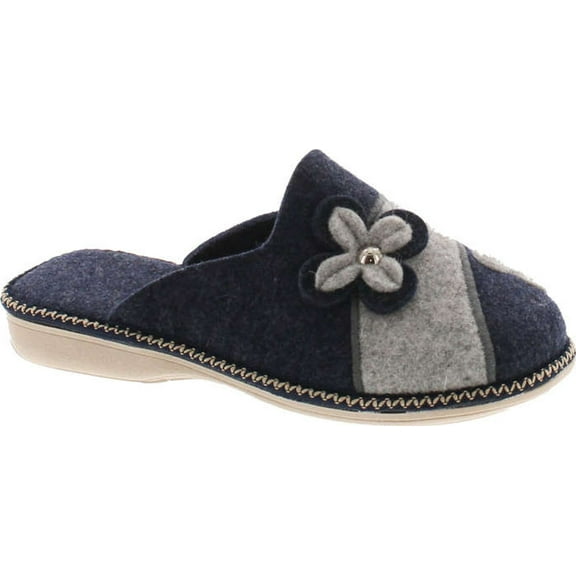 SC Home Collection Womens 12217 Natural Wool Flower Cozy House Slippers Made in Europe