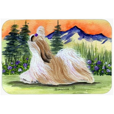 Caroline's Treasures Shih Tzu Glass Cutting Board Large