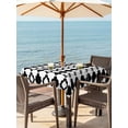 thumbnail image 3 of Outdoor Tablecloth with Umbrella Hole for Patio/Picnic/Party/Camping, Bohemia Waterproof Table Cloth Square Cover Washable, Retro Abstract Geometric Pattern Boho Black (60"x 60"), 3 of 8