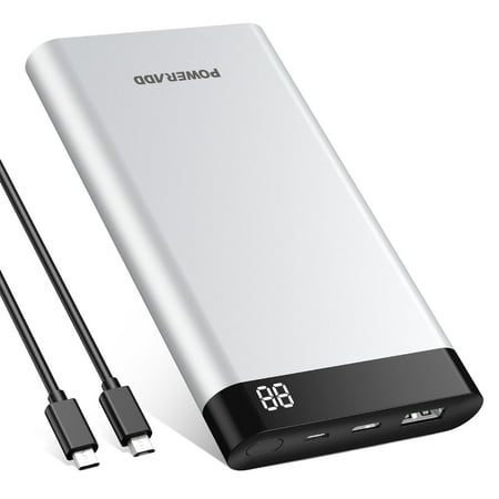 Poweradd Virgo 10000mAh Power Bank Portable Charger Dual USB External Battery for iPhone, Samsung Galaxy, Nintendo Switch, Nexus Cellphone with Digital LED (Best Power Bank India 10000mah)