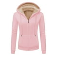 thumbnail image 2 of DAFPZW Women's Sherpa Lined Hooded Sweatshirt Zip Up Winter Warm Hoodies Comfy Hooded Fleece Jacket, 2 of 9