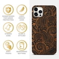 thumbnail image 4 of Case Yard Wooden Case for iPhone-12-Pro-Max Soft TPU Silicone cover Slim Fit Shockproof Wood Protective Phone Cover for Girls Boys Men and Women Supports Wireless Charging Paisley Design, 4 of 7