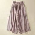 thumbnail image 4 of Karight Linen Pants for Women Cotton Baggy Boho Casual Palazzo Pants Wide Leg Long Lounge Trousers with Pockets Pink, 4 of 4