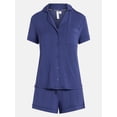 thumbnail image 5 of Joyspun Womens Sleep Rib Modal Short Sleeve Notch Set, Size XS-XL, 2X-3X, 5 of 5