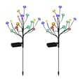 thumbnail image 1 of Carevas 2Pack Lotus shape LED Solar Lights Outdoor Garden Stake Lights Colorful Gradient Flower Branch Decorative Lamp Waterproof Auto On/Off Landscape Lamp for Patio Lawn Wedding Party Yard, 1 of 7
