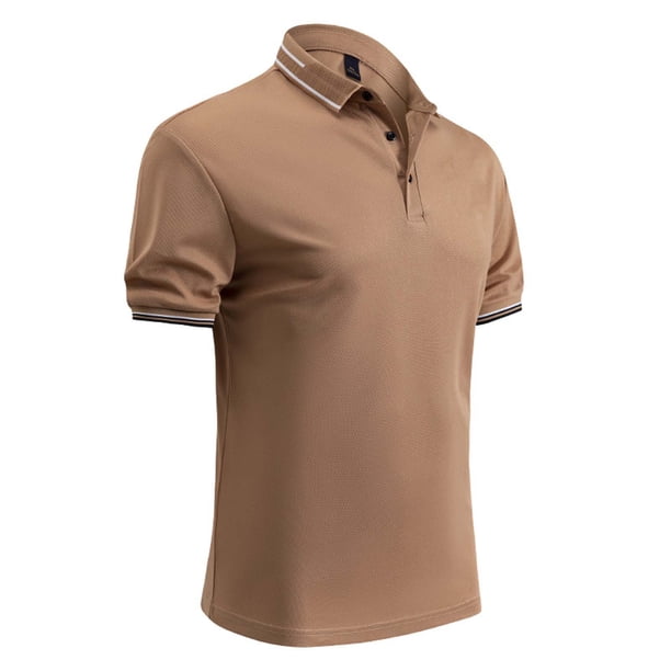 Blusa y camisa de manga corta con cuello vuelto para hombre, blusa de manga larga con solapa y botones estampados, blusa de poliéster para hombre