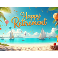 thumbnail image 4 of Beach Themed Happy Retirement Banner with Sailing Boats Balloons and Stars Party Decoration Backdrop for Retirement Parties Photo Shoots and Celebration Events, 4 of 8
