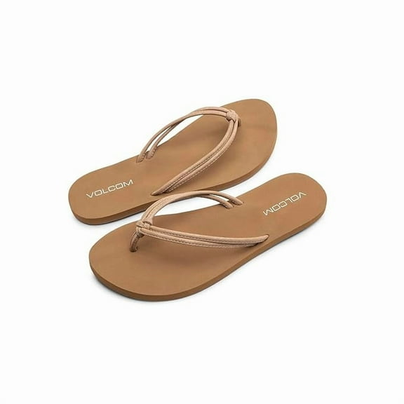 Volcom Women's Forever and Ever Flip Flop Sandal, Tan, 9