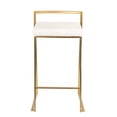 thumbnail image 3 of Heavenly Collection White PU Stool with Gold Stainless Steel Frame SET OF 3, 3 of 4