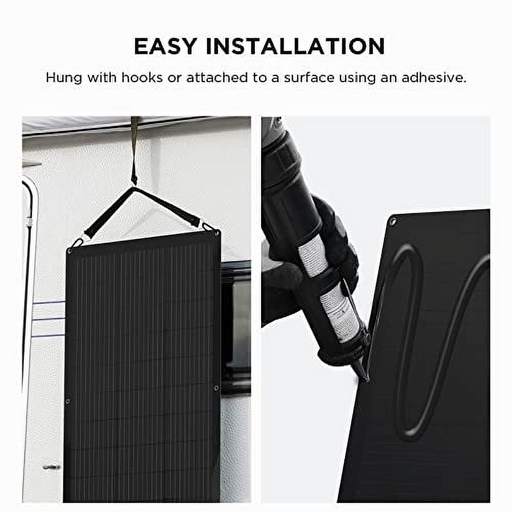 EF ECOFLOW 100W Flexible Solar Panel with High Efficiency Solar Modules, IP68 Waterproofing, Ideal for Off-Grid Solar Panel Kits, PV Charging, Power Kits & Ecosystem
