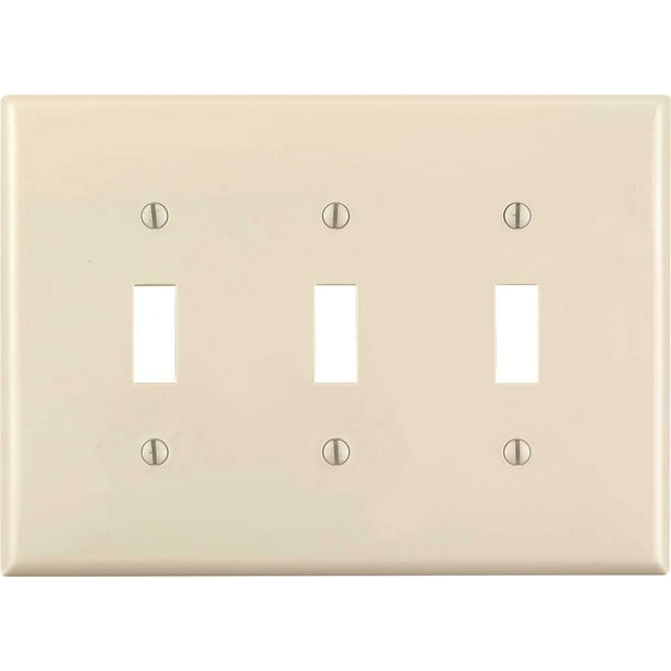 Leviton 3Gang Midway Toggle Nylon Wall Plate, Light Almond Walmart