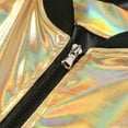 thumbnail image 5 of YYDGH Men's Metallic Bomber Jacket 70s Disco Varsity Jacket Zip Up Party Baseball Coats Gold S, 5 of 7