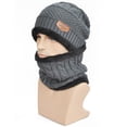 thumbnail image 1 of Men's Winter Knit Skull Wool Warm Slouchy Hat Circle Scarf Set (Grey), 1 of 5