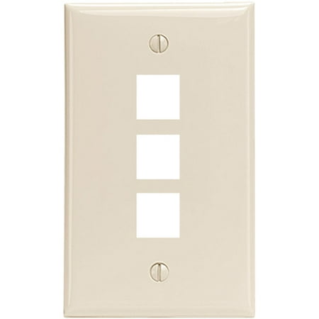 Leviton 41080-3tp 3-Port Quickport Wall Plate, Light Almond