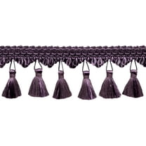 2 1/4" (5.5cm) Elegant Scalloped Tassel Fringe Trim # TFSS0225,, Eggplant Purple #H07 (Dark Mauve Violet Purple) Sold By The Yard (36"/3 ft/0.9m)