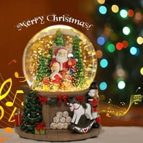 Christmas Santa Snow Water Globes Music Box with LED Light Up Gifts for Kids Girls Women Xmas