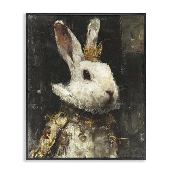 Stupell Industries Regal Hare Portrait Black Framed Giclee Art, design by Svetlana Aleynikova