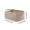 thumbnail image 3 of HaoXun 10L Rectangular Rope Storage Basket with Handles - 32.5x22.5x14cm Nylon Woven Organizer for Home Nursery, 3 of 6