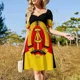 thumbnail image 4 of Vestido sin mangas con la bandera de la DDR Ropa estética Vestido mujer Vestido, 4 of 7