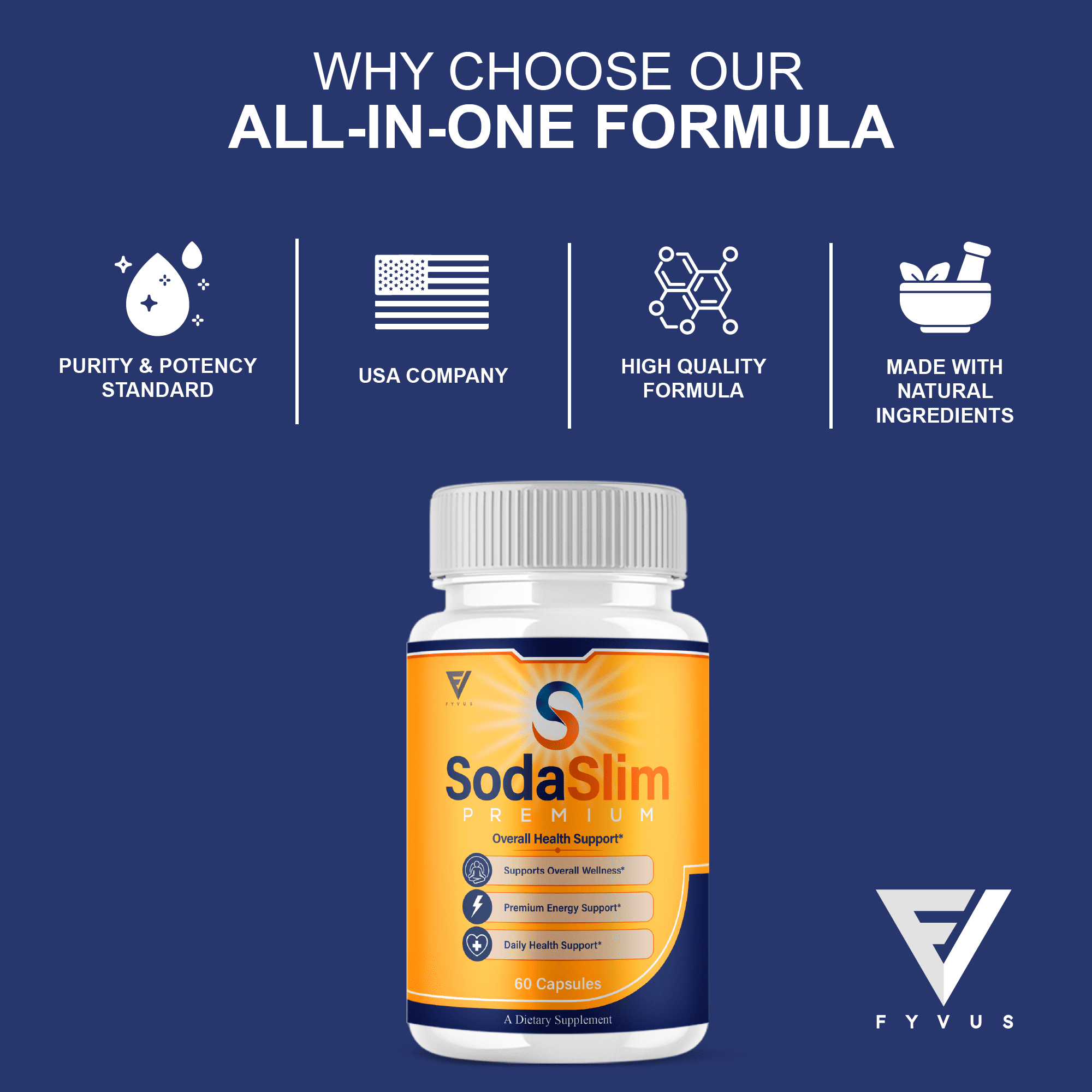 (5 Pack) Soda Slim Premium Supplement, SodaSlim Weight Support (300 Capsules)