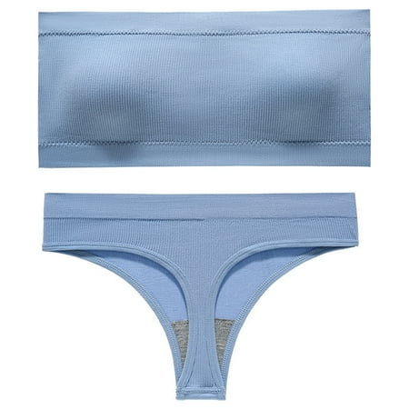 

Clearance ! Bras For Women Plus Size Women s No-steel Ring Gathering No-marking Breathable Tube Top Underwear Briefs Suit
