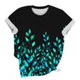 thumbnail image 5 of Summer Womens Vintage Tops Retro Cute Floral Print Tshirt Round Neck 3/4 Sleeve Shirts Pullover Petite Tunics Blouse Plus Size Loose Fitted Tee Shirts Dressy Casual Tunic Tshirts 2025 Spring, 5 of 5