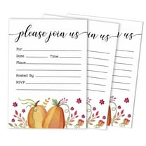 Inkdotpot Pack Of 30, Please Join Us Invitations With Envelopes, Autumn Pumpkin Watercolor Invites for Your Wedding, Bridal Shower, Baby Shower, Engagement Party, Birthday 5 X 7 Inches