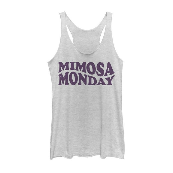 Women's CHIN UP Mimosa Monday  Racerback Tank Top White Heather Large