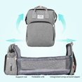 thumbnail image 3 of Diaper Bag Backpack, 3 in 1 Backpack with Foldable Crib & Insulated Milk Bottle Pocket, Baby Nappy Changing Travel Bag for Moms Dads - Gray, 3 of 8