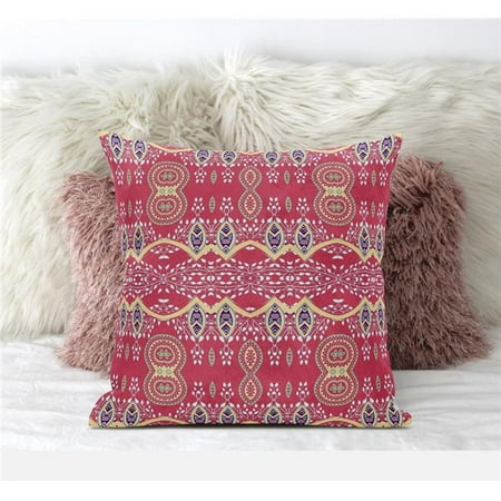 

Amrita Sen Designs CAPL694FSDS-BL-18x18 18 x 18 in. Sephalina Paisley Leaves Suede Blown & Closed Pillow - Red