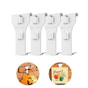 Brick Hook Clips (White 4 Pcs) Hang on Outdoor and Indoor - 2.83" x 1.5" , Fits 2-1/4 to 2-2/5in Brick