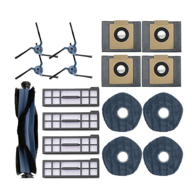 Accesorios de Aspiradora para Robot Limpiador X10 Pro Omni, Cepillo Principal, Almohadillas para Fregona, Cepillo Lateral, Filtro Hepa, Bolsa para Polvo