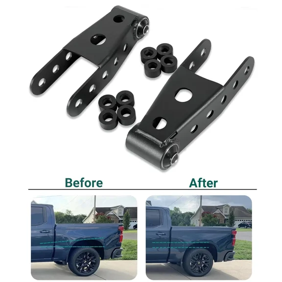 2-3" Suspension Rear Drop Lowering Shackle Kit For 1988-1998 Chevy C1500 & C2500