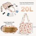 thumbnail image 2 of Pan chenh Corduroy Tote Bag for Women Large Capacity Work Bag Weekender Duffle Bags with 6 Pockets Shoulder Crossbody Handbag for Office Travel Gym and Everyday Use Overnight, 2 of 7