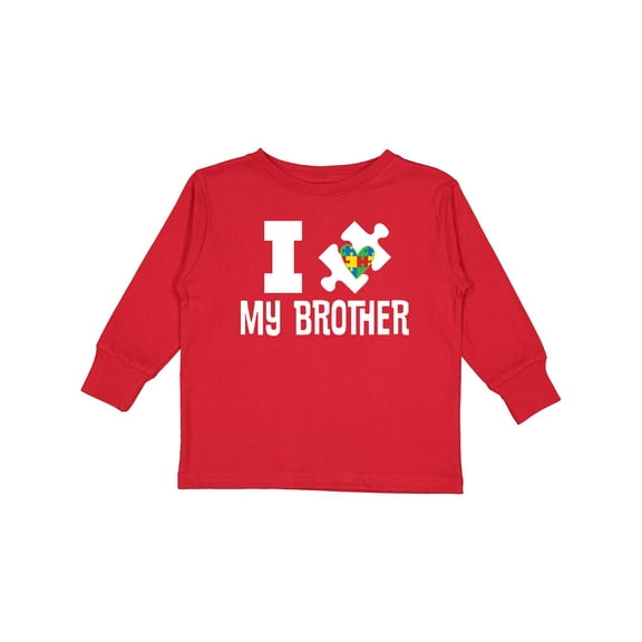 Inktastic Autism I Love My Brother Awareness Support Boys or Girls Long Sleeve Toddler T-Shirt
