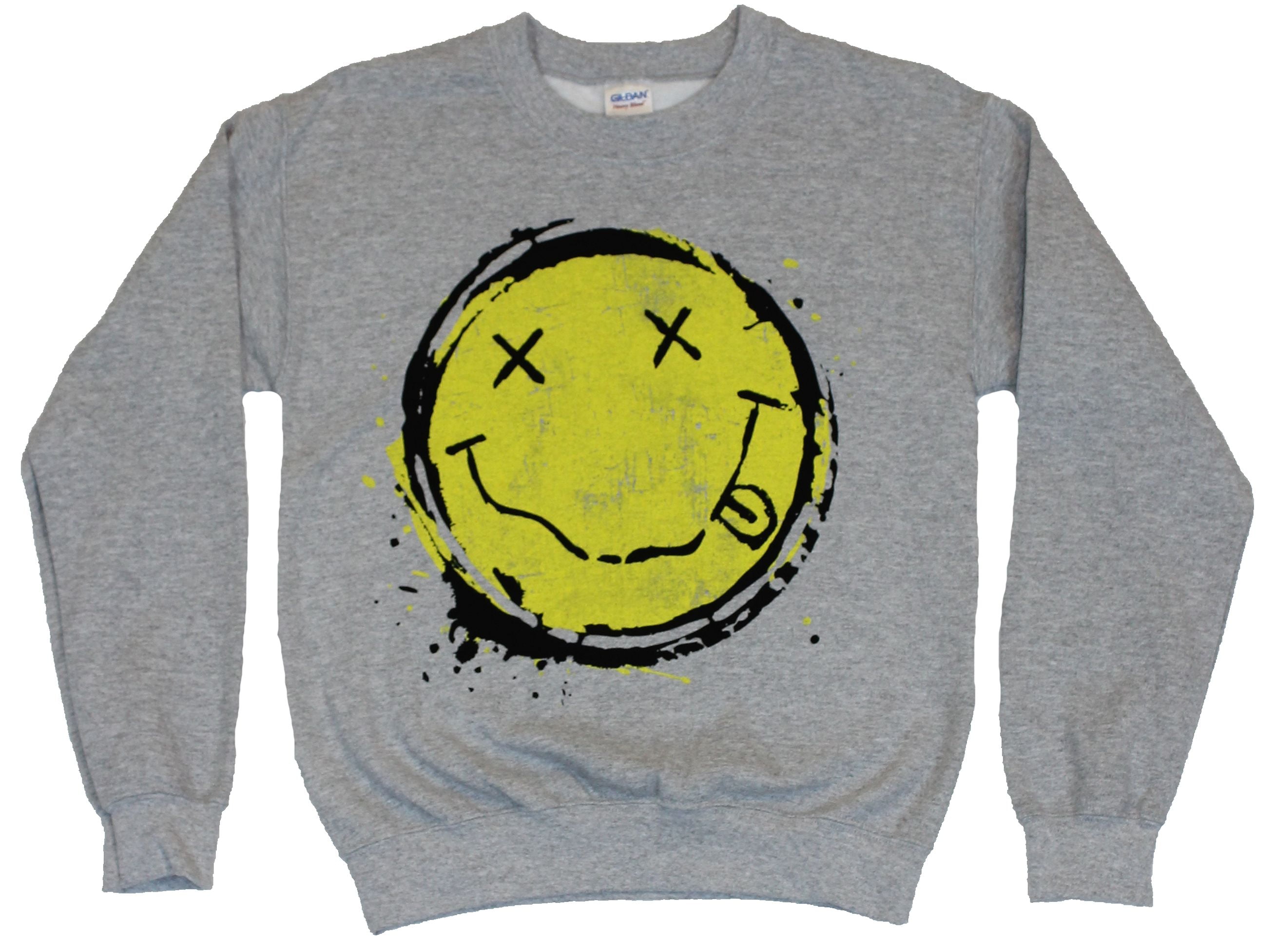 Official Nirvana Classic Smiley Adults Unisex Black Sweatshirt