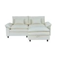 thumbnail image 5 of Gewnee Sectional Sofa with Chaise Storage Ottoman, Small L Shaped Free Combination Corduroy Couch Furniture Sets for Living Room, 5 of 17