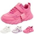 thumbnail image 5 of Ediodpoh Fashion Four Seasons Children Sneakers Girls Flat Thick Bottom Non Lightweight Mesh Upper Breathable Comfortable Lace up Hook Loop Solid Color Casual Style Kids Shoes White 4, 5 of 9