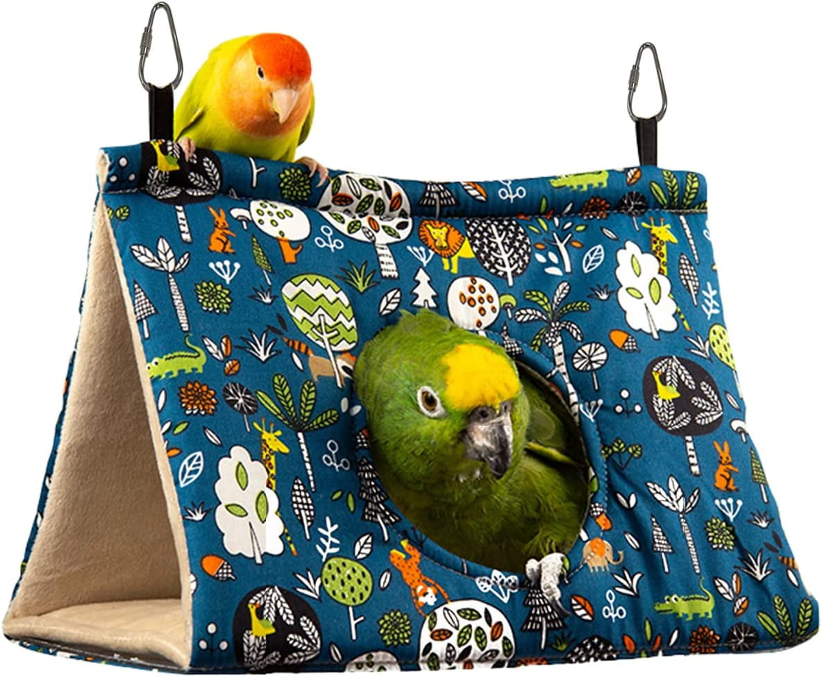 ZUMUSEN Bird Nest House, Hanging Hammock Velvet Shed Hut Cage Birds Hideaway Sleeping Bed Fuzzy