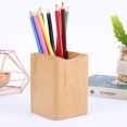 thumbnail image 3 of Caja de madera para bolígrafos, caja de almacenamiento organizadora de escritorio de uso múltiple, caja de almacenamiento para portalápices, suministros para el hogar, 10x7,5 cm, color madera de haya, 3 of 5