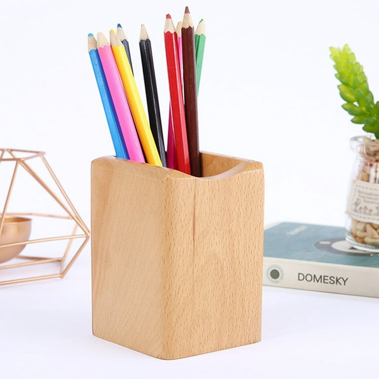 Wooden Desk Organizer, Multi-Functional DIY Pen Holder, Pen Organizer for  desk, Desktop Stationary, Home Office Art Supplies Organizer Storage with