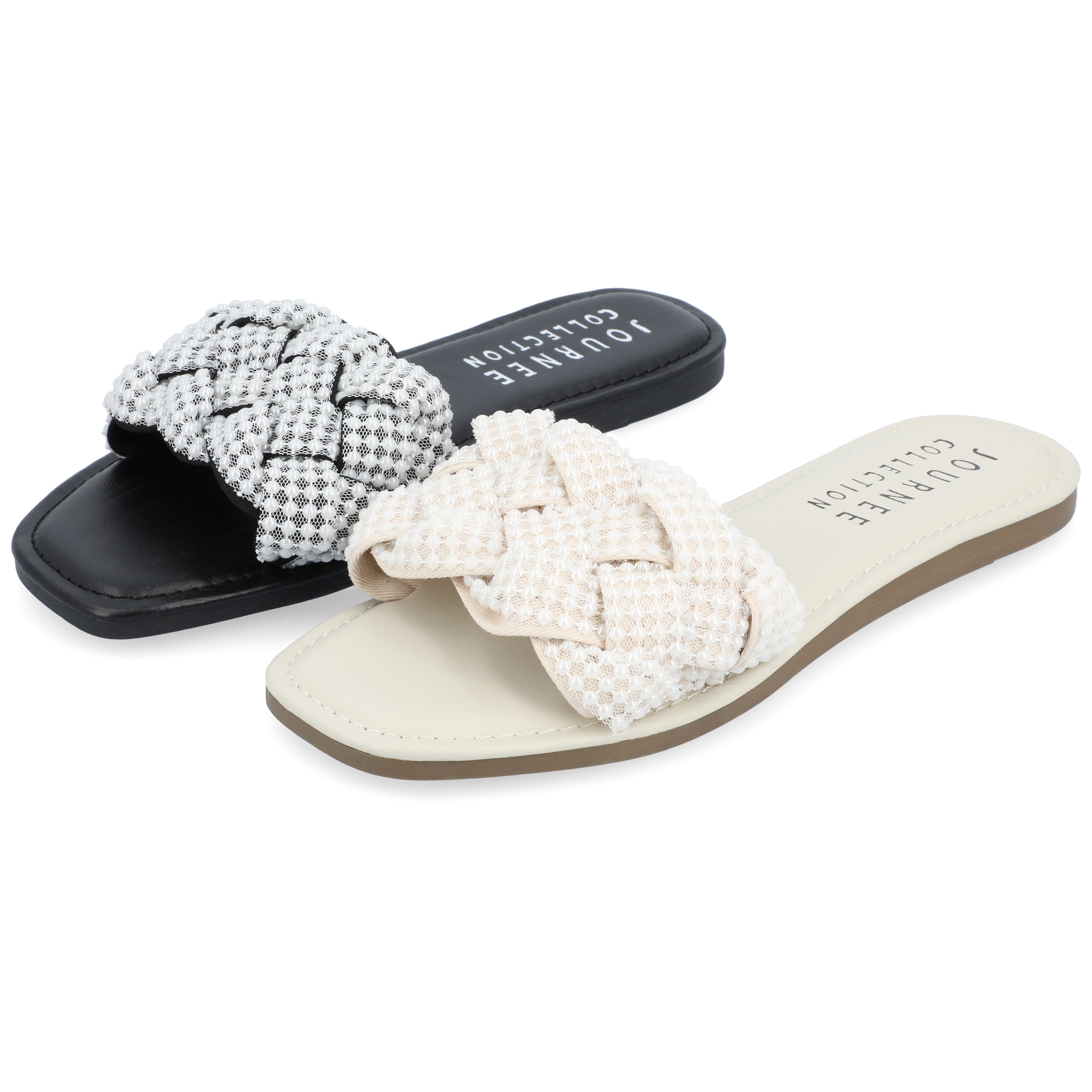 Journee Collection Womens Railley Tru Comfort Foam Slip On Slide Flat Sandals