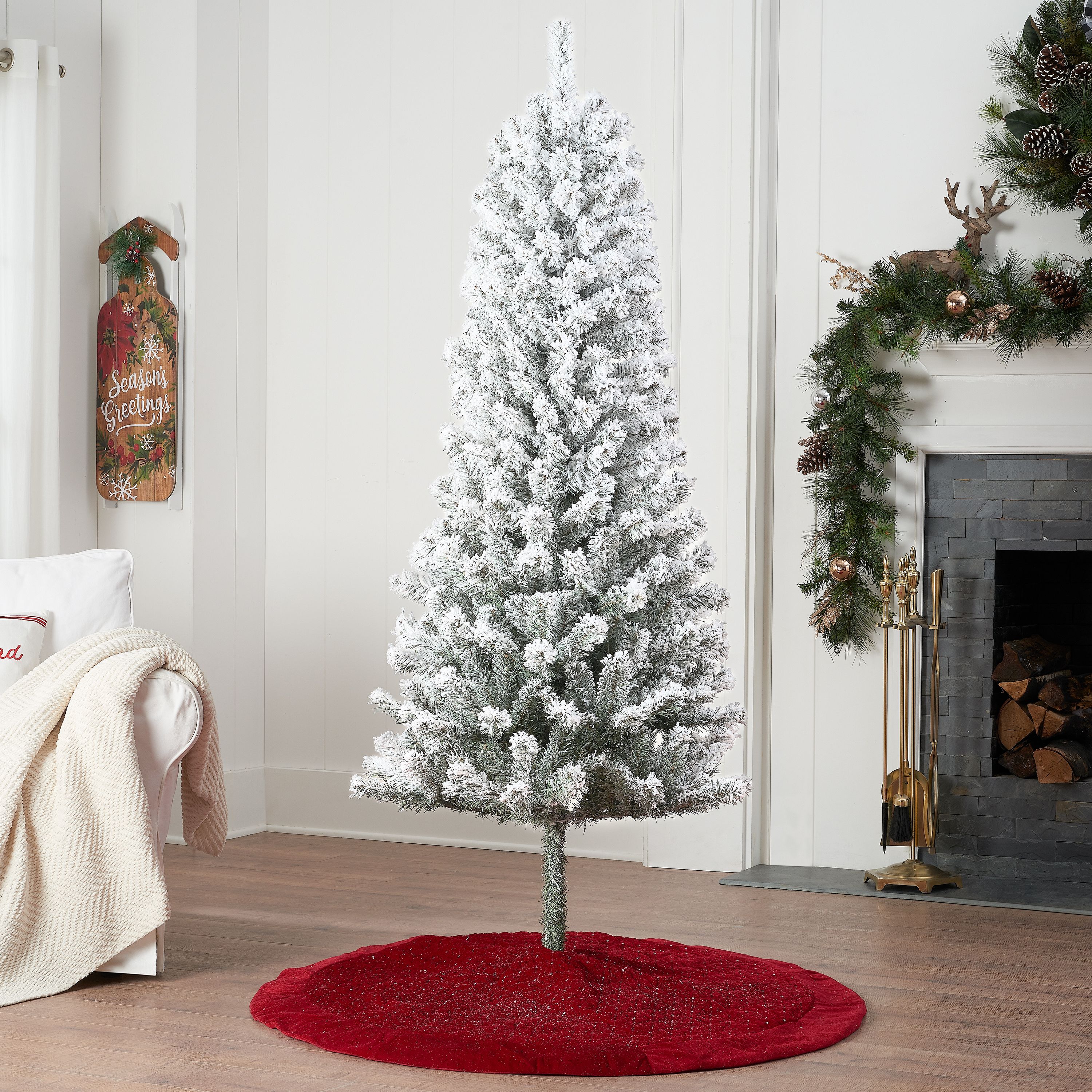 Holiday Time 6ft Un-Lit Snow-Flocked Pine Artificial Christmas Tree - image 2 of 6